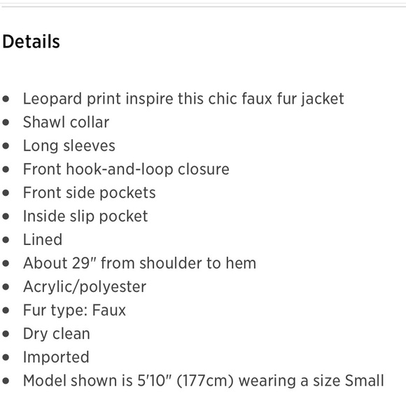 NWT 7 for Mankind Leopard Faux Fur Coat Size XS - Picture 5 of 5